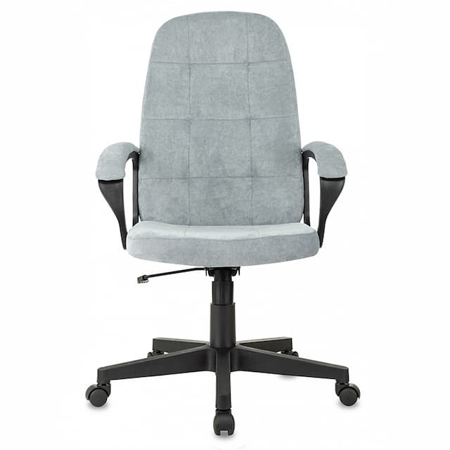Кресло руководителя Бюрократ CH 002 Fabric серо-голубой Light-28 крестов. пластик