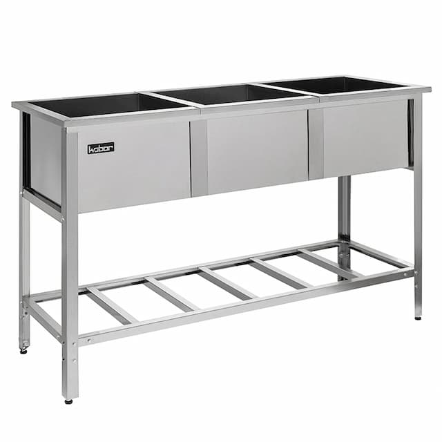 Ванна моечная трехсекционная сварная КОБОР ВМС/3-198/70